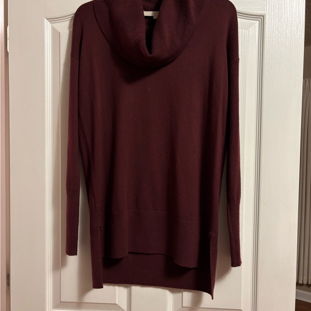 Cozy Loft Burgundy Cowl Neck Sweater